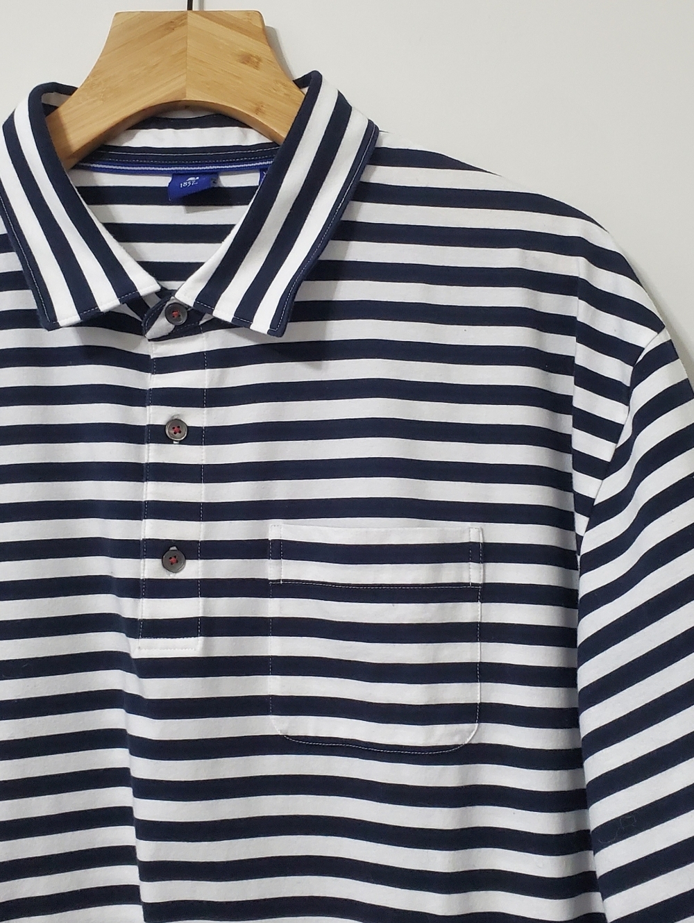 FootJoy Pima Cotton Pocket Polo Shirt Black White Striped XXL